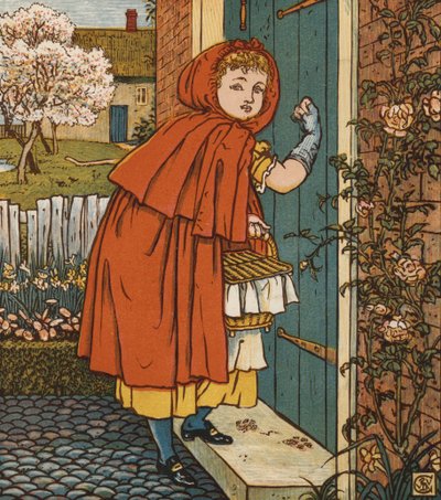 Rødhætte (farve litho) af Walter Crane