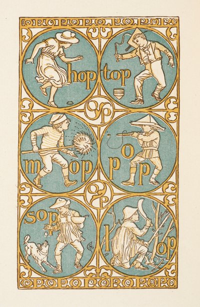 Rimende ord, der ender på bogstavet P. Den gyldne grundbog. af Walter Crane