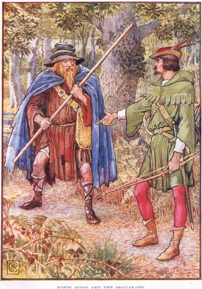 Robin Hood og tiggeren, ca. 1920 af Walter Crane