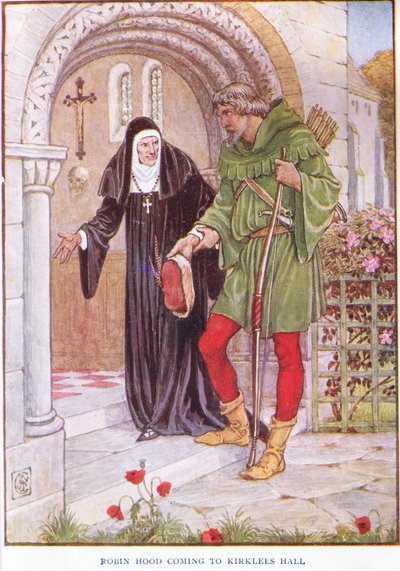 Robin Hood kommer til Kirkley Hall, ca. 1920 af Walter Crane