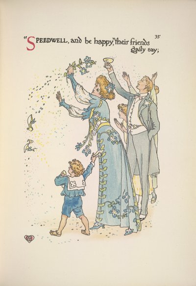 Speedwell. Bryllupsgæsterne kaster konfetti af Walter Crane