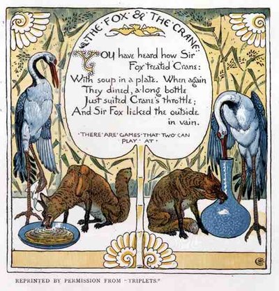 The Fox and The Crane, fra Triplets af Walter Crane