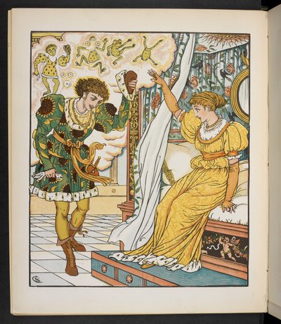 "Kongens datter og frøen" af Jakob og Wilhelm Grimm (litografi) af Walter Crane