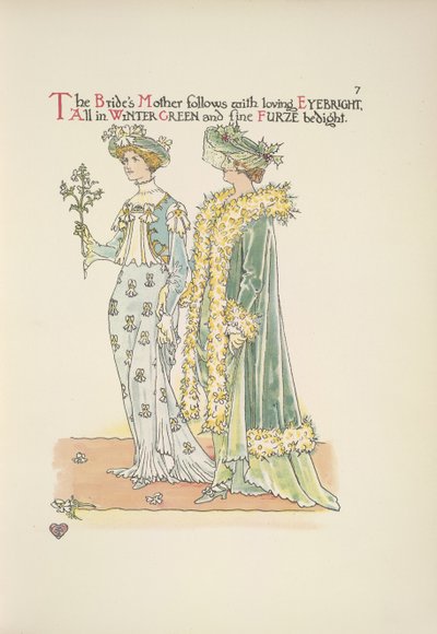 Brudens mor følger med kærligt Øjentrøst af Walter Crane