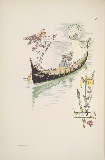 Bryllupsrejsen. Parret i en gondol af Walter Crane