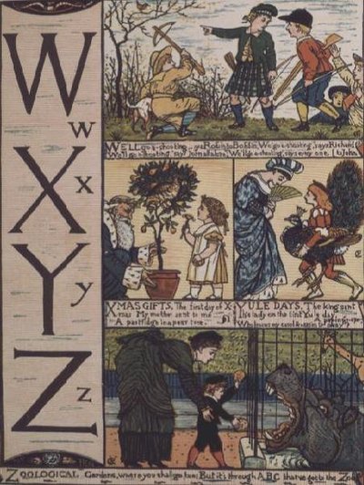W til Z fra et alfabet baseret på gamle børnerim af Walter Crane