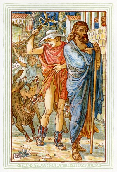 Zeus og Hermes forklædt som bønder af Walter Crane