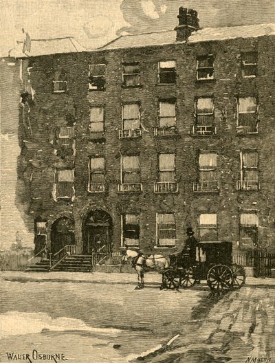 Daniel OConnells hus på Merrion Square, Dublin, Irland, c1890. af Walter Frederick Osborne