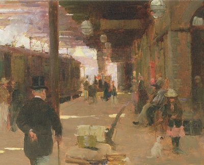 Hastings Railway Station af Walter Frederick Osborne