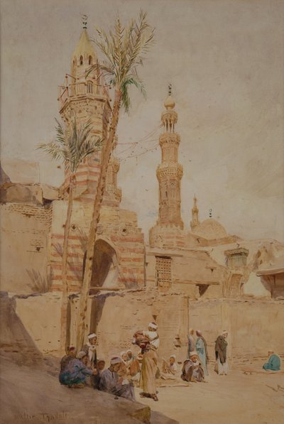 En arabisk gadescene, Cairo (akvarel) af Walter Frederick Roofe Tyndale