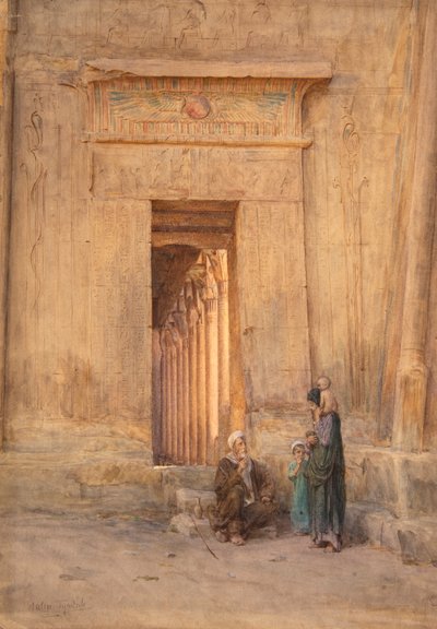 Døråbning i Isis-templet (akvarel) af Walter Frederick Roofe Tyndale