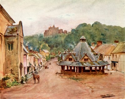 Dunster Castle and Yarn Market (farve litho) af Walter Frederick Roofe Tyndale