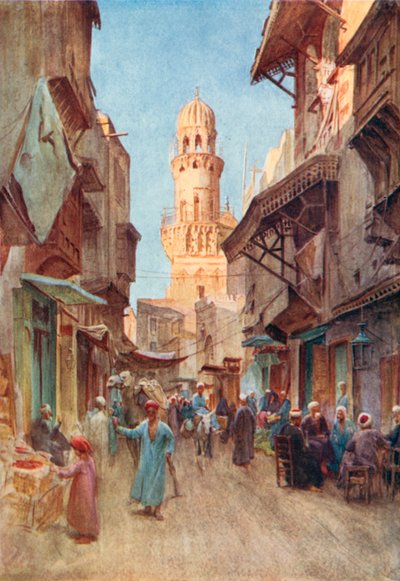 El-Gamaliyeh, Cairo (farvelitografi) af Walter Frederick Roofe Tyndale