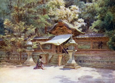 Tempelhegn og -port, Higashi Otani, Kyoto af Walter Frederick Roofe Tyndale