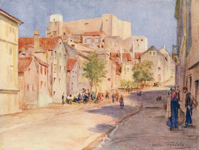 The High Street, Sebenico (farvelitografi) af Walter Frederick Roofe Tyndale