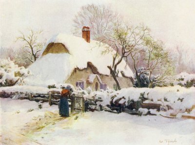 The New Forest: Cottage ved Beaulieu Rails, nær East Boldre (farve litho) af Walter Frederick Roofe Tyndale