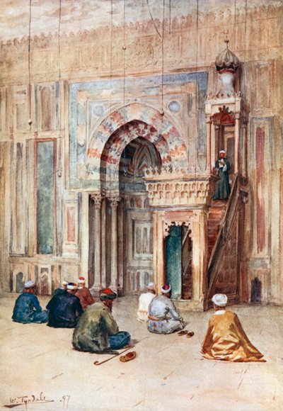 Helligdommen i Sultan Hasans moské (farvelitografi) af Walter Frederick Roofe Tyndale