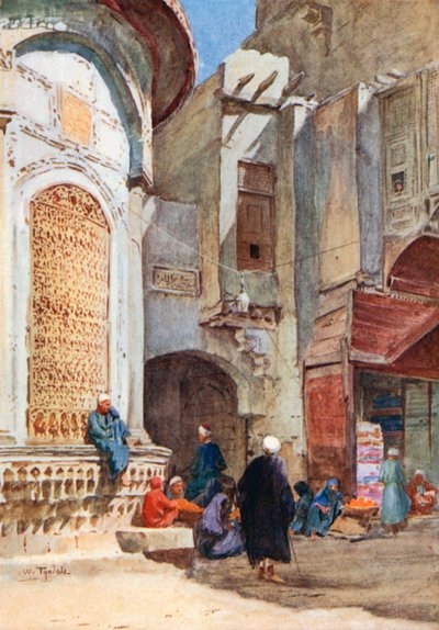 Sebil nær porten Zuweyla (farvelitografi) af Walter Frederick Roofe Tyndale