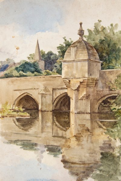 The Town Bridge, Bradford-on-Avon (akvarel) af Walter Frederick Roofe Tyndale