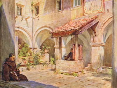 Det øvre kloster i San Francesco, Ragusa (farvelitografi) af Walter Frederick Roofe Tyndale