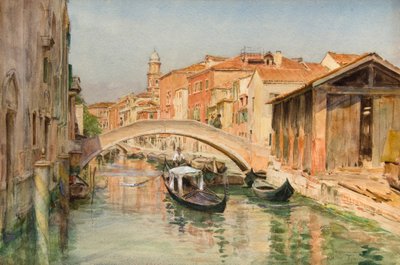 Det gamle bådværft på Rio del Ognissanti, Venedig (akvarel) af Walter Frederick Roofe Tyndale