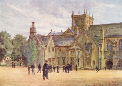 Wessex: Sherborne College (farvelitografi) af Walter Frederick Roofe Tyndale