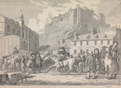 Edinburgh Castle og Horse Fair af Walter Geikie