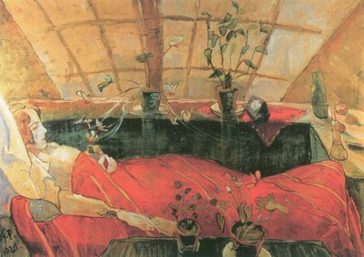 B.79 Walter Gramatté. Die Genesende. Den rekonvalescente (Sonia Gramatté). 1921 af Walter Gramatte