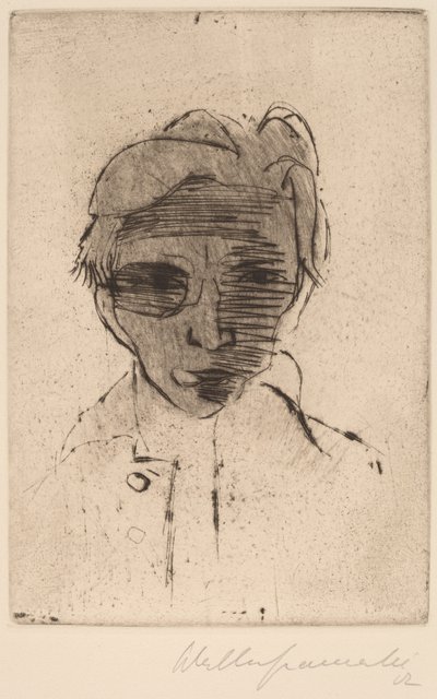 Dystert ansigt, Selvportræt Mørkt ansigt, Selvportræt, 1922. af Walter Gramatte