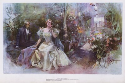 To forhindringer (farve litho) af Walter Granville Smith