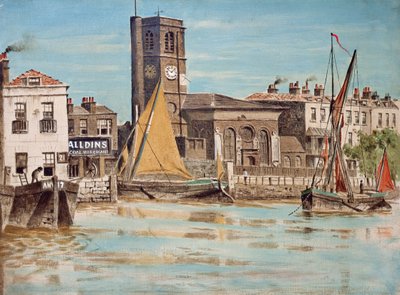 Chelsea Parish Church (olie på lærred) af Walter Greaves