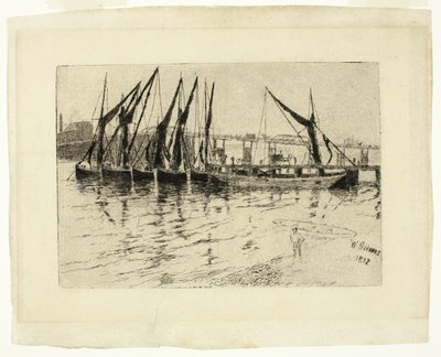 Aflæsning af kulpramme (recto); Skitse af en bygning (verso) af Walter Greaves