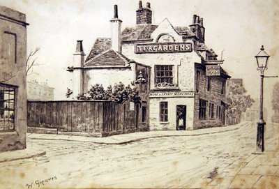 The Black Lion, Old Church Street, Chelsea af Walter Greaves