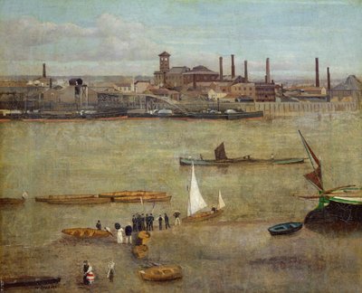 The Plumbago Factory, Battersea (olie på lærred) af Walter Greaves