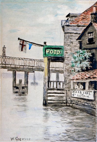 Udsigt over Adam and Eve Inn, Chelsea, London, c1900. af Walter Greaves
