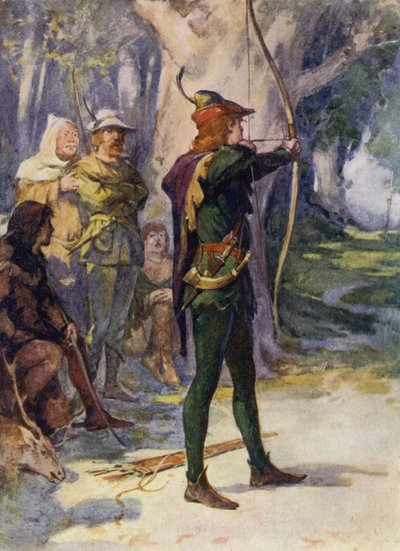 Illustration til Ivanhoe af Sir Walter Scott (farve litho) af Walter Grieve