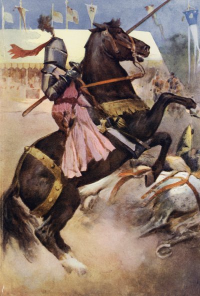 Illustration til Ivanhoe af Sir Walter Scott (farve litho) af Walter Grieve