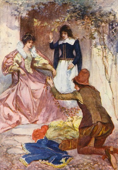 Illustration til Kenilworth af Sir Walter Scott (farvelitografi) af Walter Grieve