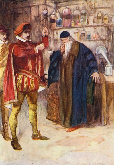 Illustration til Kenilworth af Sir Walter Scott (farvelitografi) af Walter Grieve