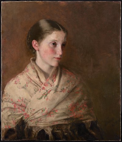 A Girl in a Shawl (olie på lærred) af Walter Henry Truscott