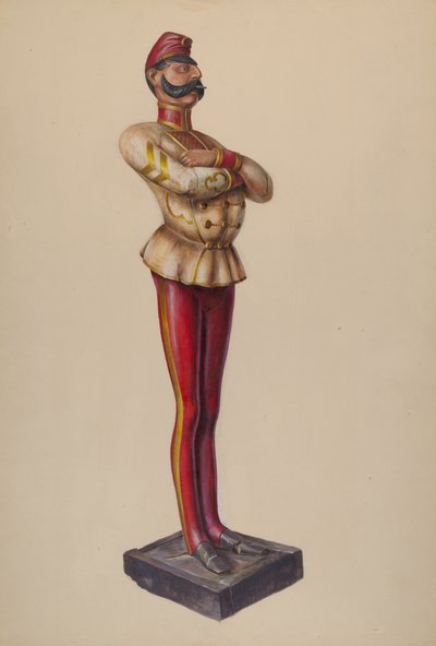 Cigarbutiksfigur, ca. 1937. af Walter Hochstrasser