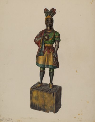 Cigarbutik indisk, ca. 1936. af Walter Hochstrasser