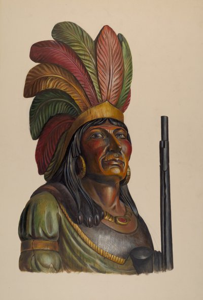 Cigarbutik indisk, ca. 1937. af Walter Hochstrasser