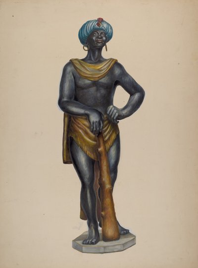 Nubisk slavefigur, ca. 1937. af Walter Hochstrasser