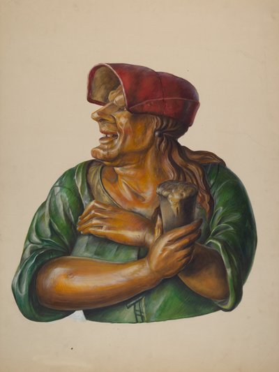 Værtshusfigur, ca. 1937. af Walter Hochstrasser
