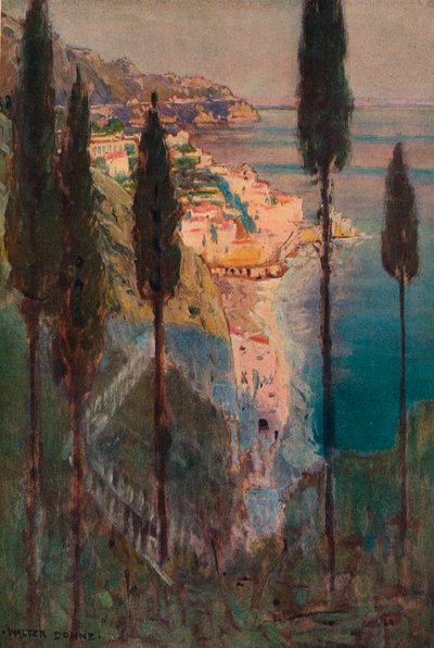 Aftenskygger, Amalfi, c1887-1906, 1906-7 af Walter J Donne
