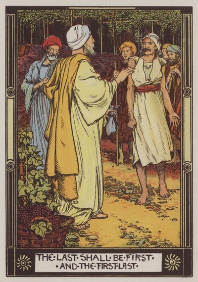 The Laborers In The Vineyard (farve litho) af Walter Jenks Morgan