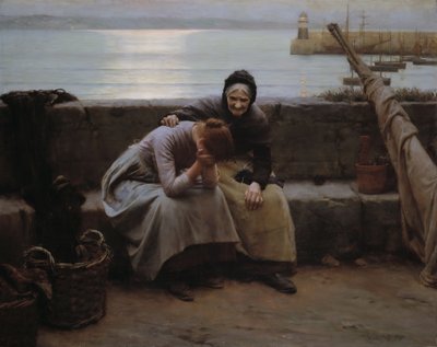 Aldrig morgen gik til aften, men noget hjerte knuste, 1894. af Walter Langley