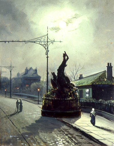 The Original Oak at Night, i Headingley (olie om bord) af Walter Linsley (attr. to) Meegan