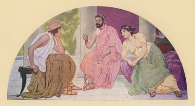 Paris hjemme hos Menelaos og Helena (farvelitografi) af Walter MacEwen